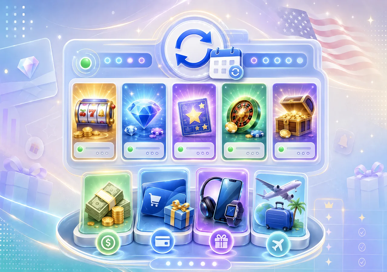 Active US instant win games with daily updates, prize tiles, cash rewards, and giveaway icons